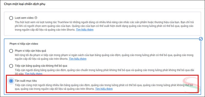 Chọn “Tần suất mục tiêu” Chọn “Tần suất mục tiêu”