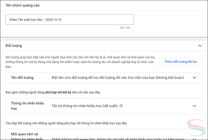 Thiết lập nhóm quảng cáo Thiết lập nhóm quảng cáo