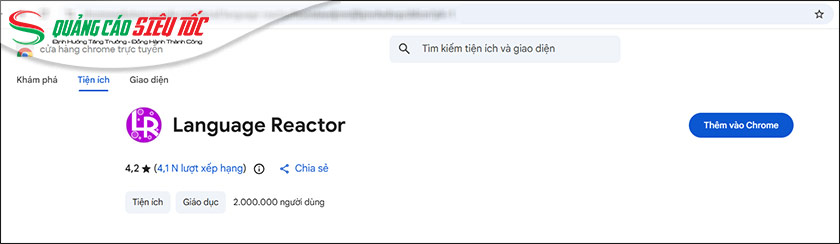 Cài đặt extension Languaage Reactor