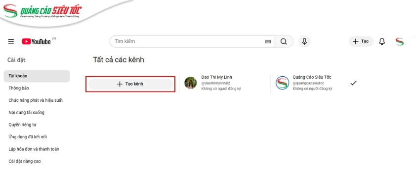 Cách mở kênh Youtube