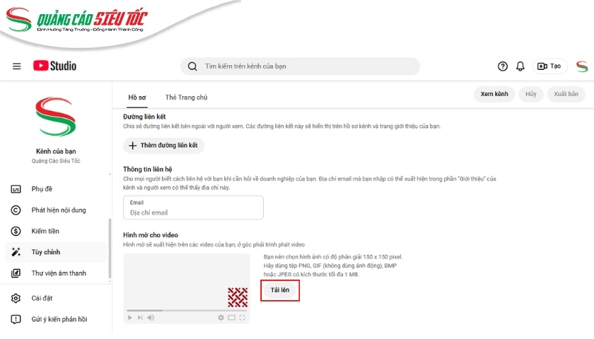 Cài đặt hình ảnh mờ cho video