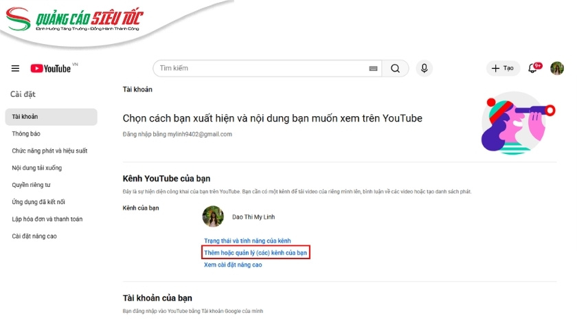 Tạo kênh Youtube mới từ đầu