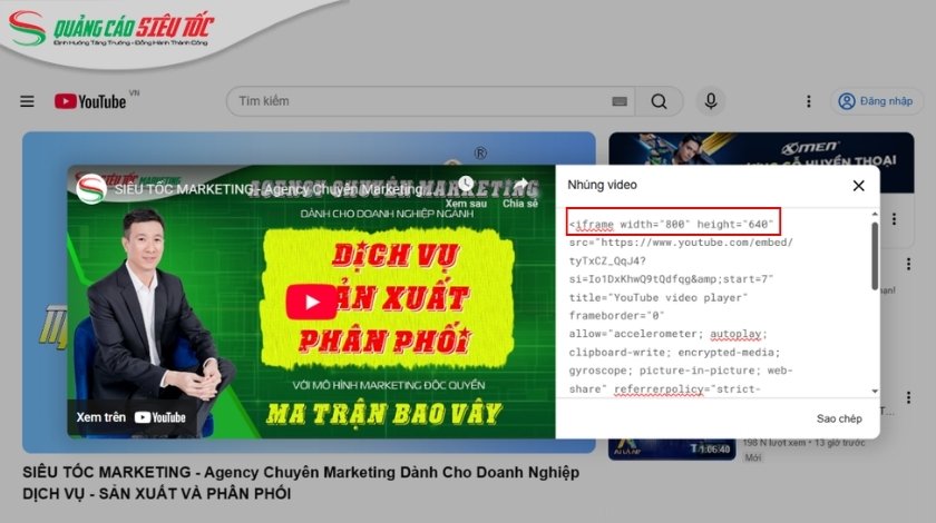 Căn chỉnh kích thước video nhúng