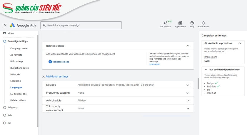 Một số cài đặt mở rộng