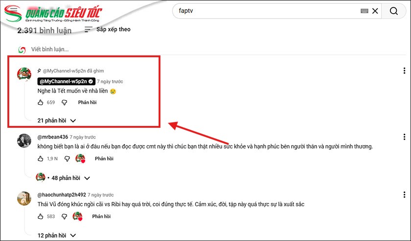 Ghim bình luận trên video