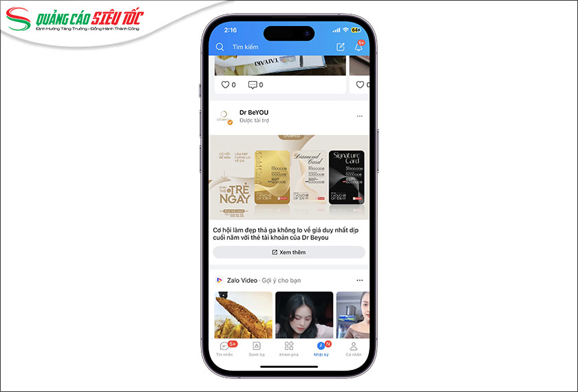 Quảng cáo bài viết Zalo Quảng cáo bài viết Zalo