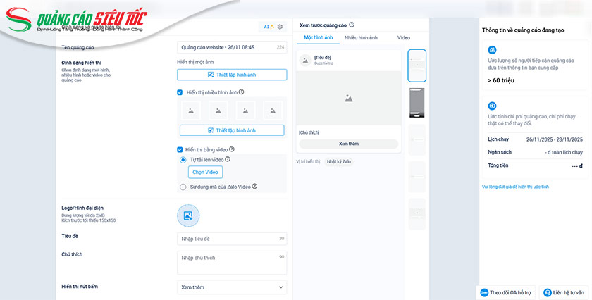 Thiết lập định dạng và mô tả hiển thị 