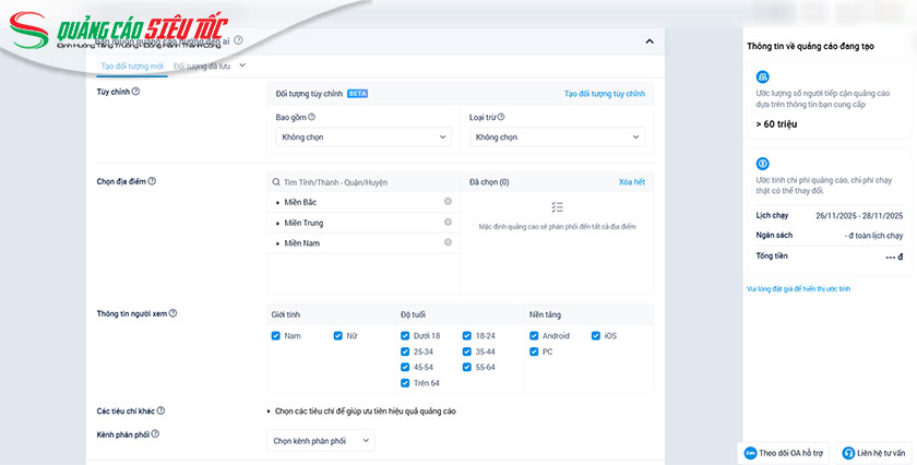 Chọn đối tượng cần hướng đến