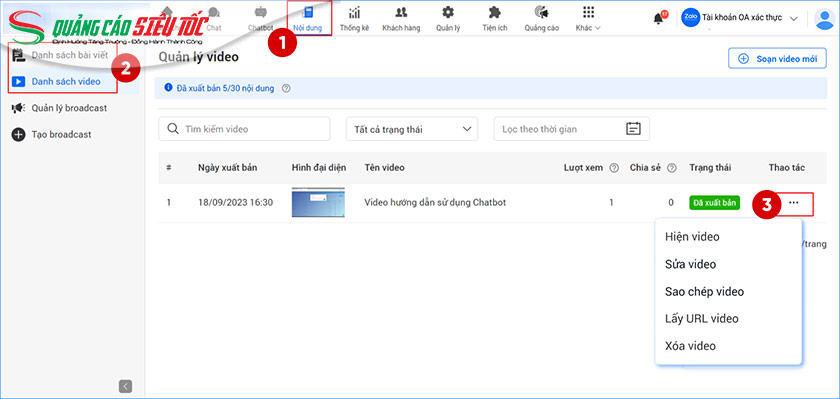 Tạo chatbot trên OA Tạo chatbot trên OA