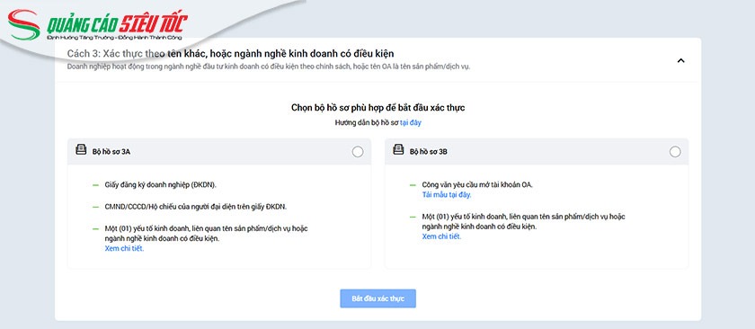Xác thực Zalo OA cách 3 Xác thực Zalo OA cách 3