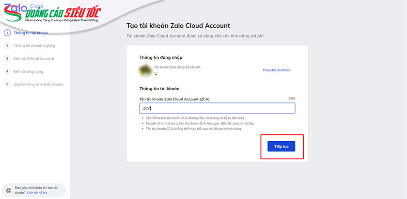 Đăng ký ZCA bước 1 Đăng ký ZCA bước 1
