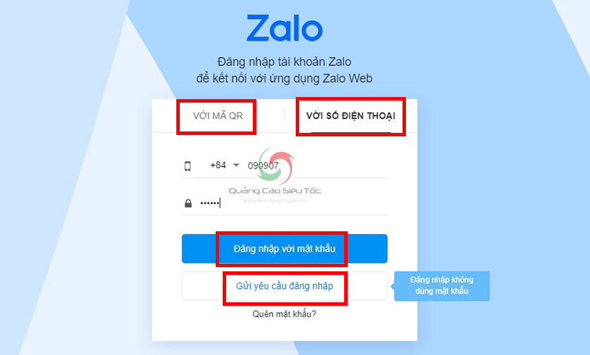 Zalo web đăng nhập bằng mã QR 