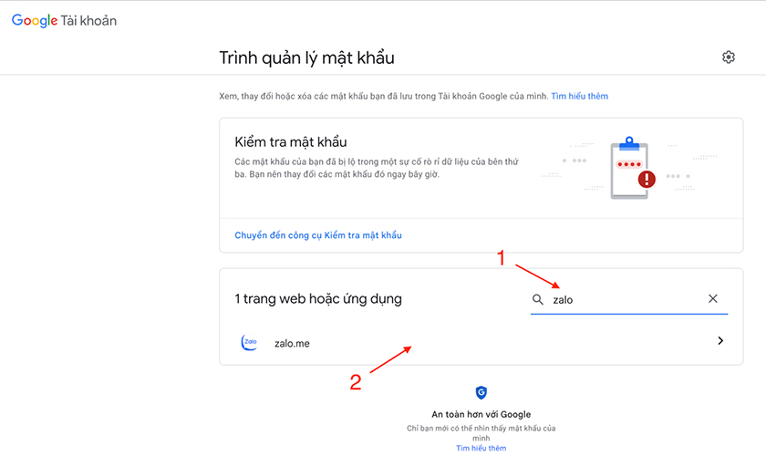 Lấy mật khẩu zalo qua gmail