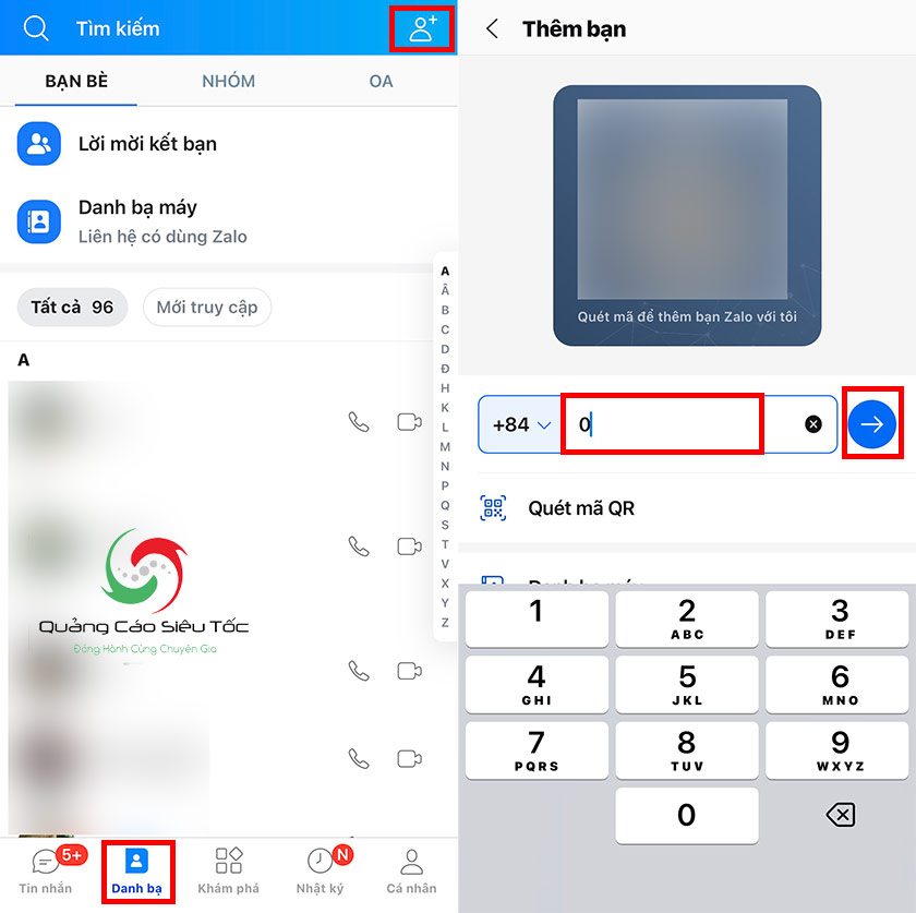 Tìm bạn trên Zalo bằng số điện thoại