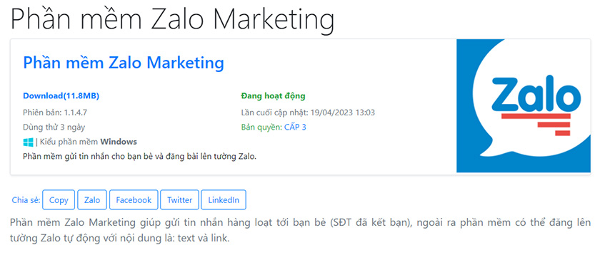 Tool gửi tin nhắn zalo hàng loạt Marketing Iclick