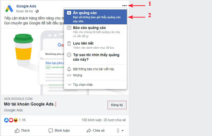 cách chặn quảng cáo trên facebook