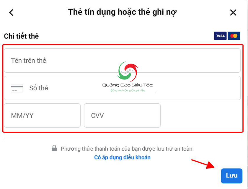 Điền thông tin quảng cáo fb hiệu quả