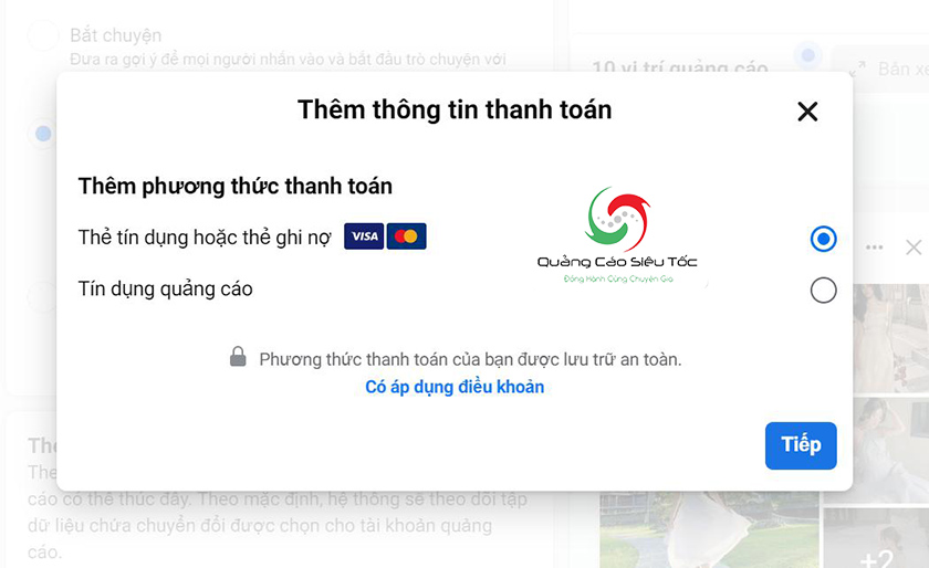 Thanh toán tiền quảng cáo Facebook