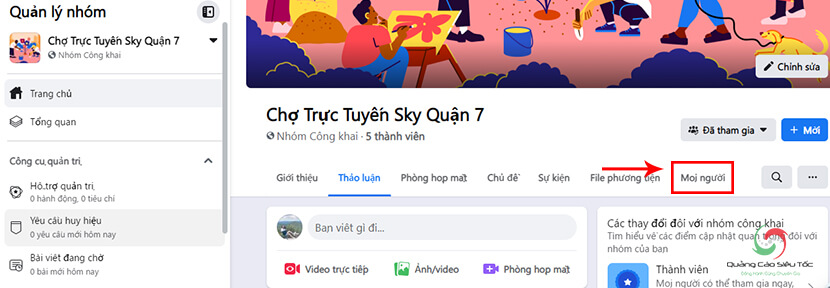 xóa nhóm facebook bằng máy tính