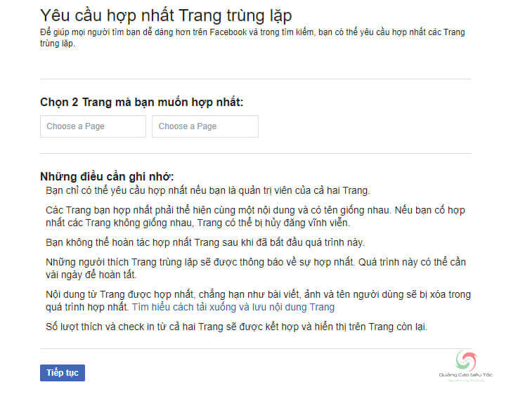 Trang gộp page chính thức của Facebook