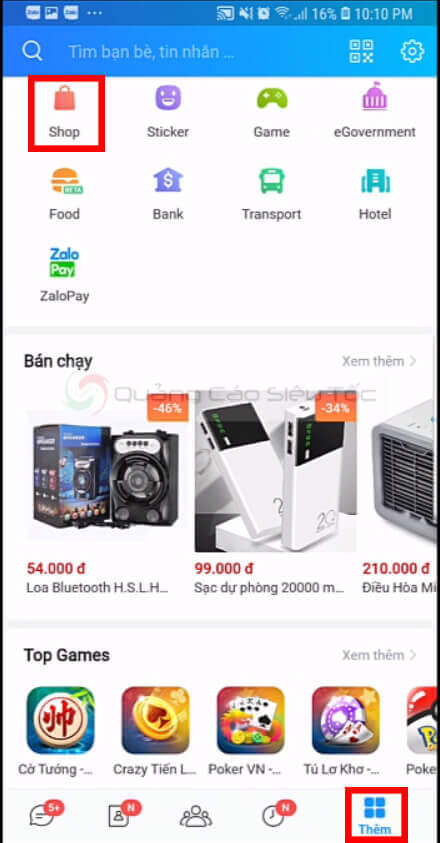 Cách truy cập Zalo Shop trên app điện thoại 