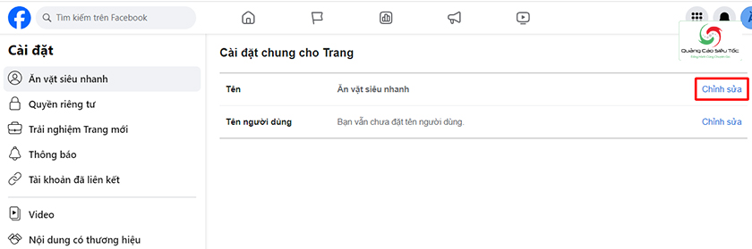 Tại mục tên chọn chỉnh sửa