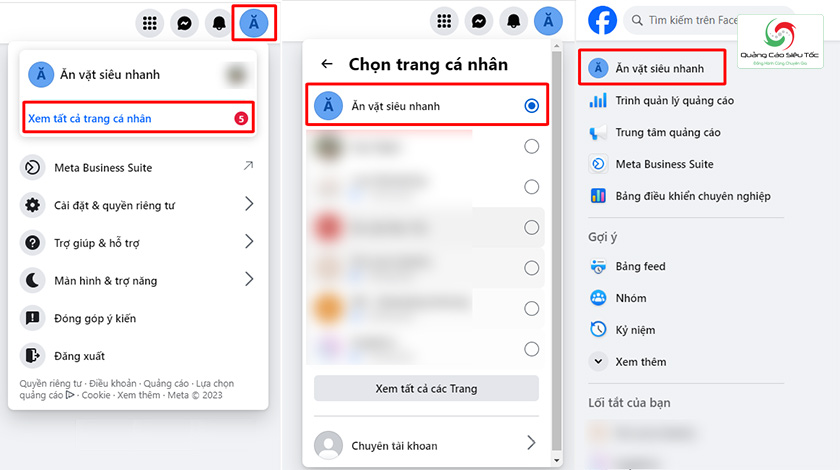 Tick chọn fanpage muốn đổi tên