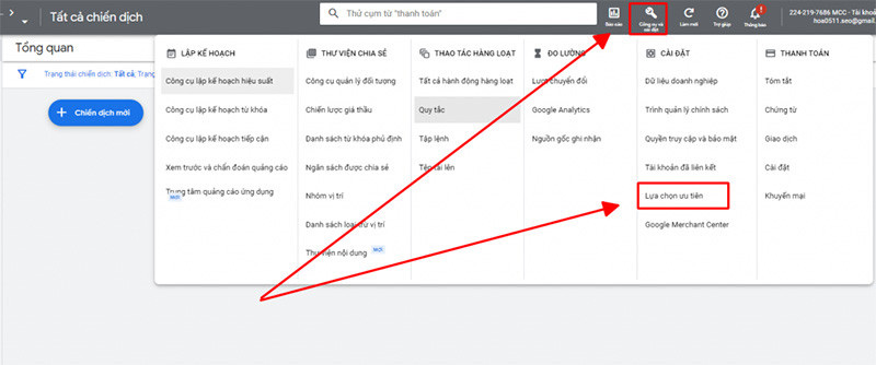 Hủy tài khoản adwords