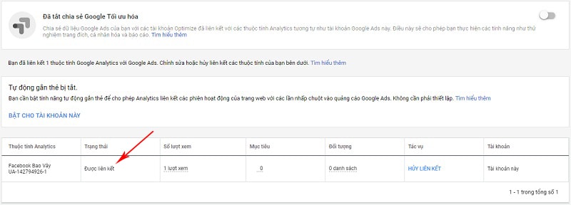 kết nối adwords với analytics