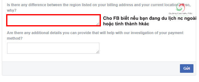 Hoàn tất khiếu nại lỗi phương thức thanh toán Facebook bị treo Hoàn tất khiếu nại lỗi phương thức thanh toán Facebook bị treo