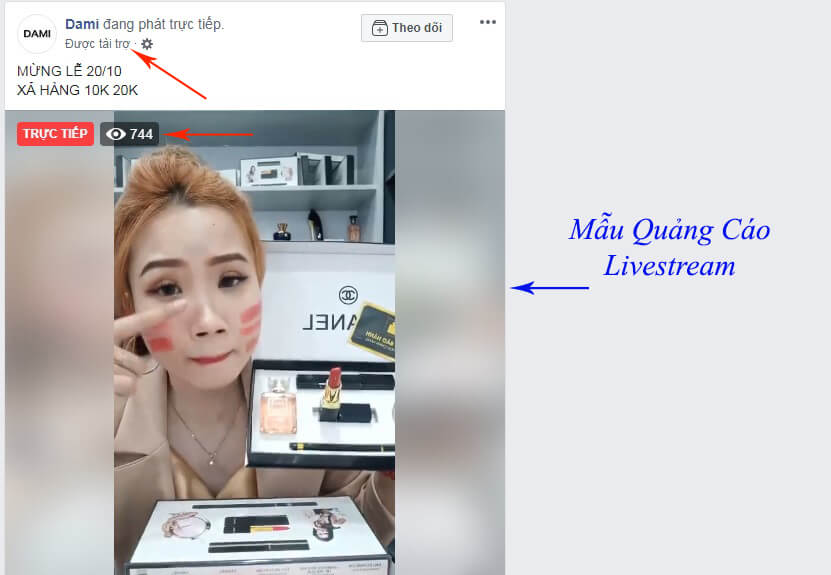 mẫu quảng cáo livestream facebook