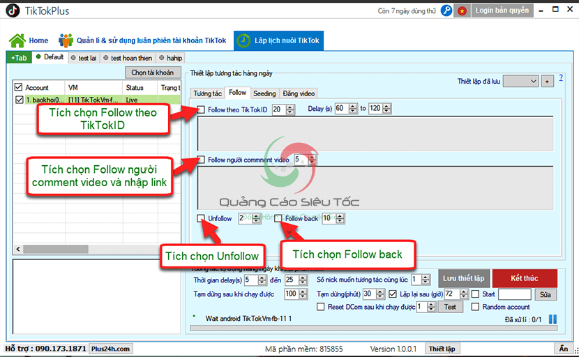 cài đặt follower tik tok