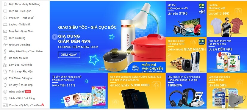 quảng cáo sản phẩm trên tiki