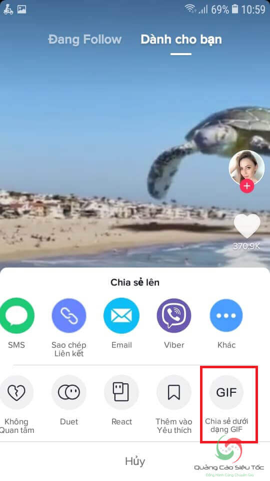 Tùy chọn Chia Sẻ Video dưới dạng GIF