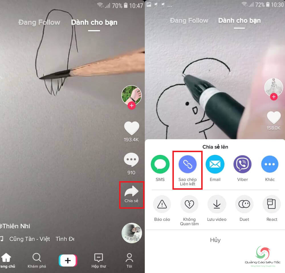 Cách sao chép liên kết video TikTok trên điện thoại 