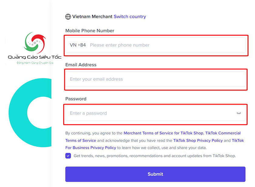 đăng ký tiktok shop