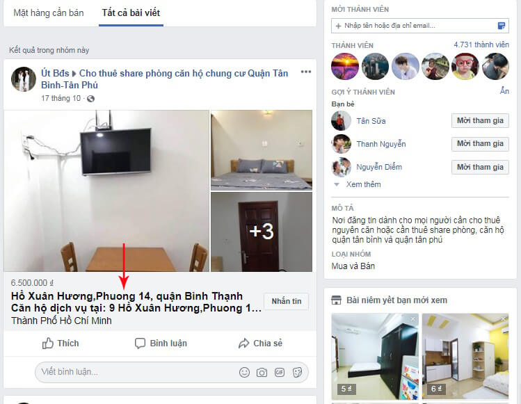 Tìm kiếm nhóm Facebook