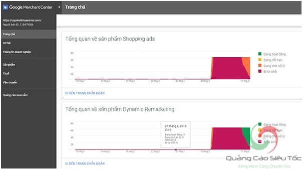 cách liên kết tài khoản merchant với adwords