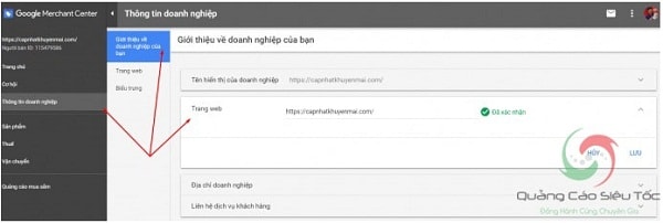 cách liên kết tài khoản merchant với adwords