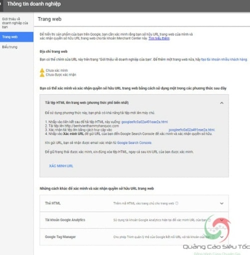 cách liên kết tài khoản merchant với adwords