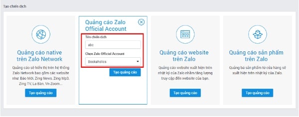 Quảng Cáo Trên Zalo Page