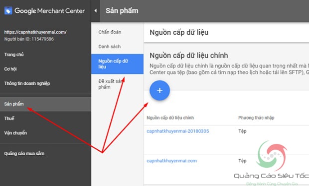 Tiến hành tạo 1 nguồn cấp dữ liệu mới