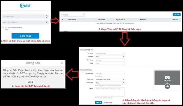 cách tạo zalo page