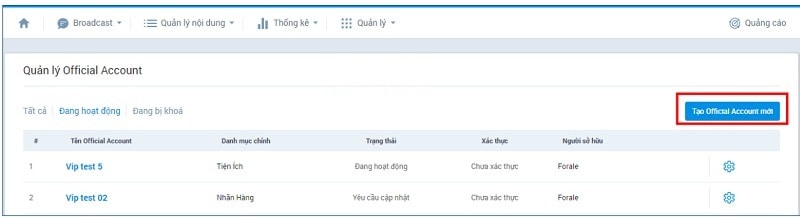 tạo page zalo