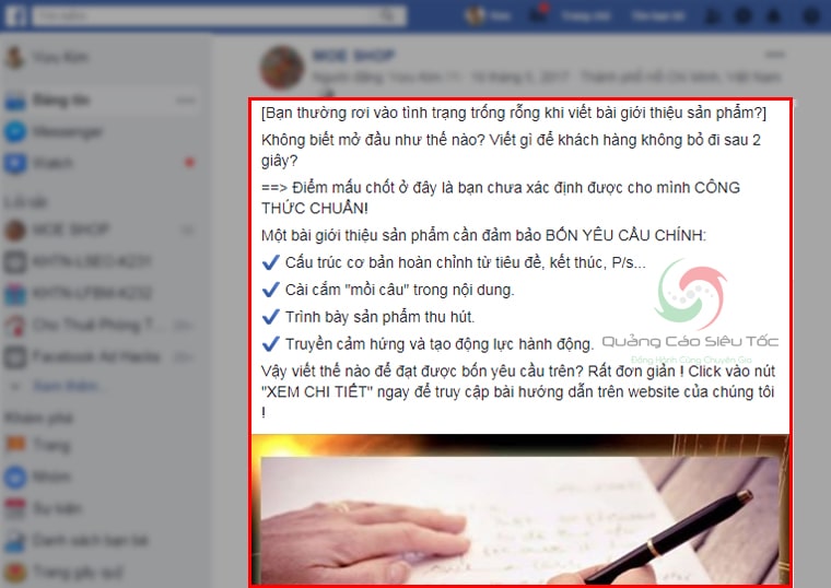 Cách đặt vấn đề khi viết bài quảng cáo trên facebook