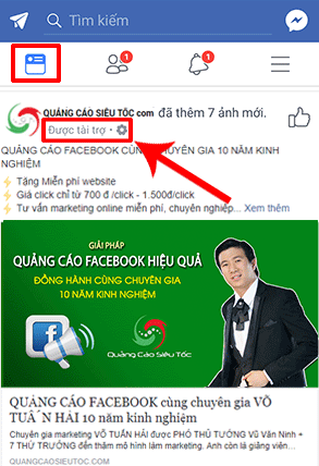 Vị trí quảng cáo facebook xuất hiện