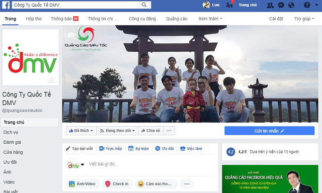 Trang fanpage Facebook