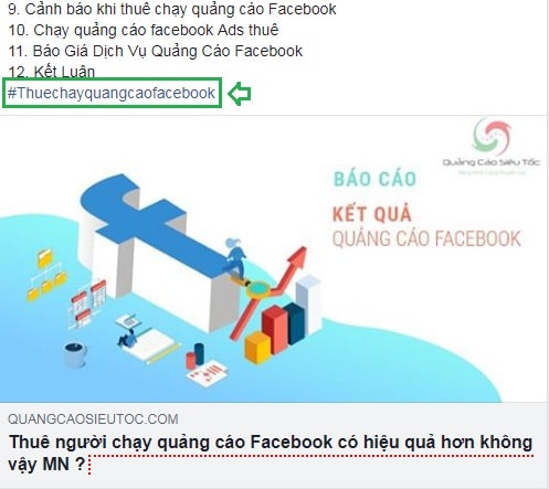 Đặt hashtag cũng là cách seo fanpage facebook