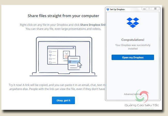 Hướng dẫn cài đặt dropbox trên máy tính bất kì