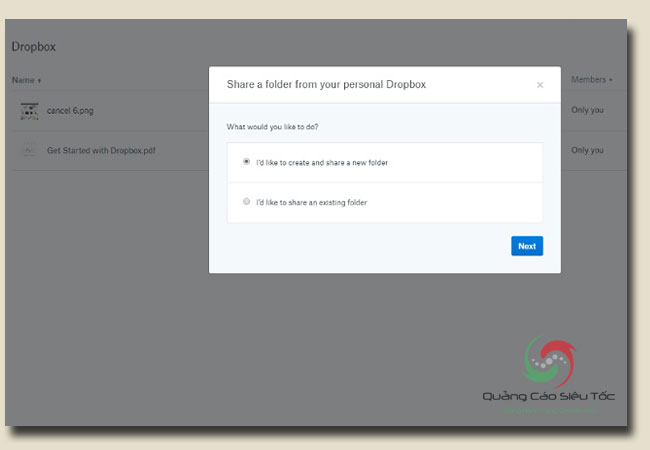 Hướng dẫn sử dụng dropbox để  share nội dung bất kì